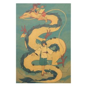 Spirited Away Haku Dragon Kraft Paper Poster
