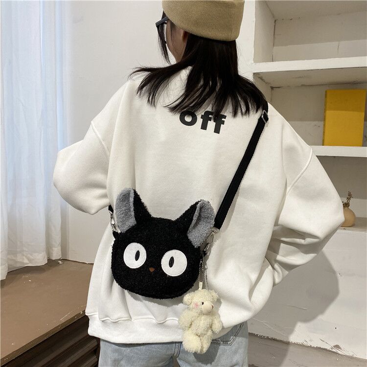 thumbnail image 2 of Jiji The Black Cat Plush Small Bag – Inspired By Kiki's Delivery Service (Ghibli) 2 of 6