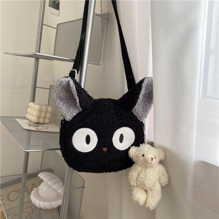 thumbnail image 2 of Jiji The Black Cat Plush Small Bag – Inspired By Kiki's Delivery Service (Ghibli) 2 of 6