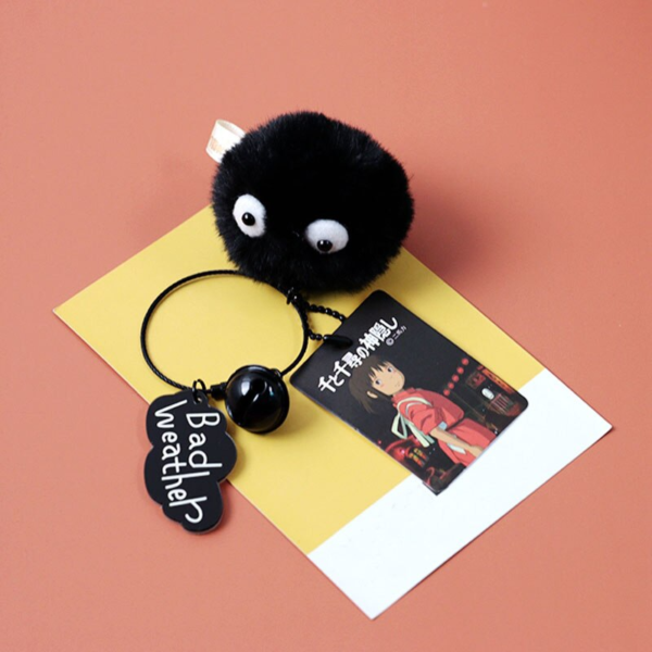 Black Cute Briquettes Decorative Keychain