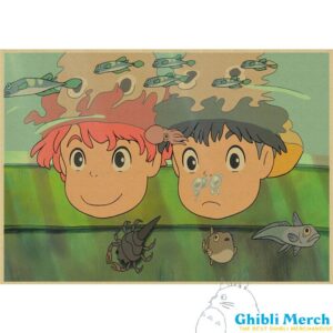 Ponyo and Sosuke Cute Kraft Paper Poster