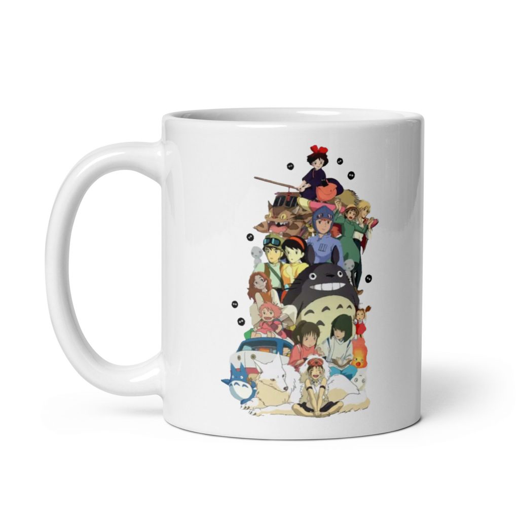 Semic Kiki Kiki - Tazza con scritta Studio Ghibli, in ceramica, colore: Bianco