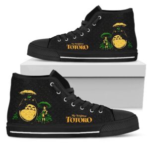 Totoro in the rain high top canvas shoes