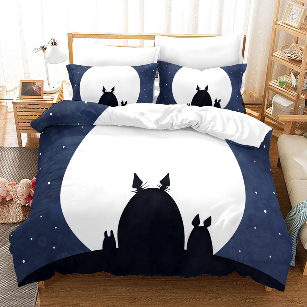 Totoro Family and the Moon Bedding Set