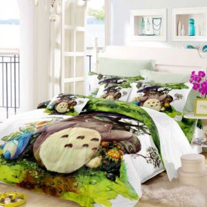 totoro in forest bedding set
