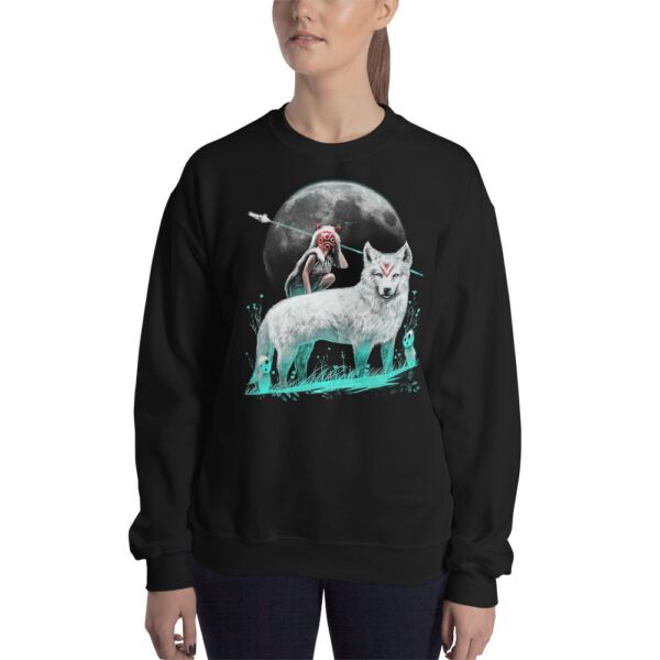 Mononoke and Wolf in Moon Unisex Sweatshirt