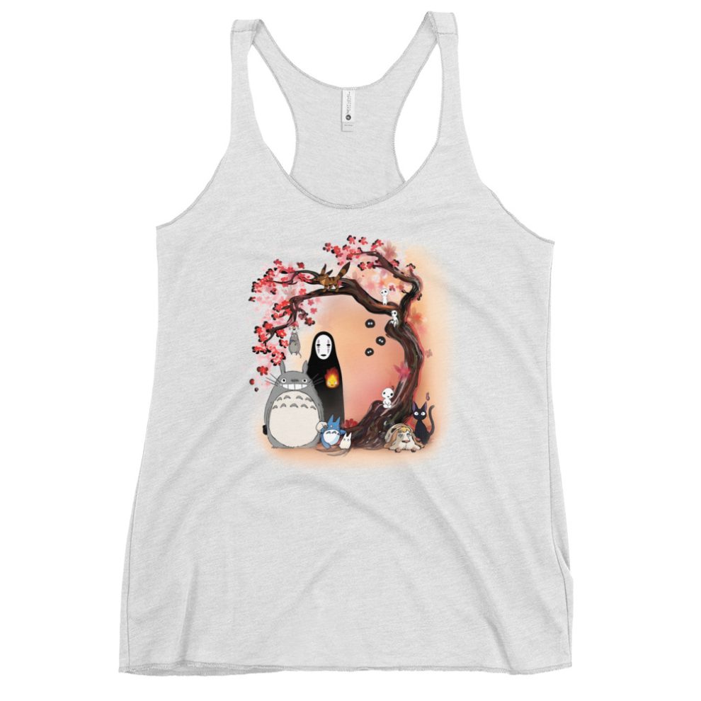 Studio Ghibli Main Characters Sakura Style Women's Racerback Tank