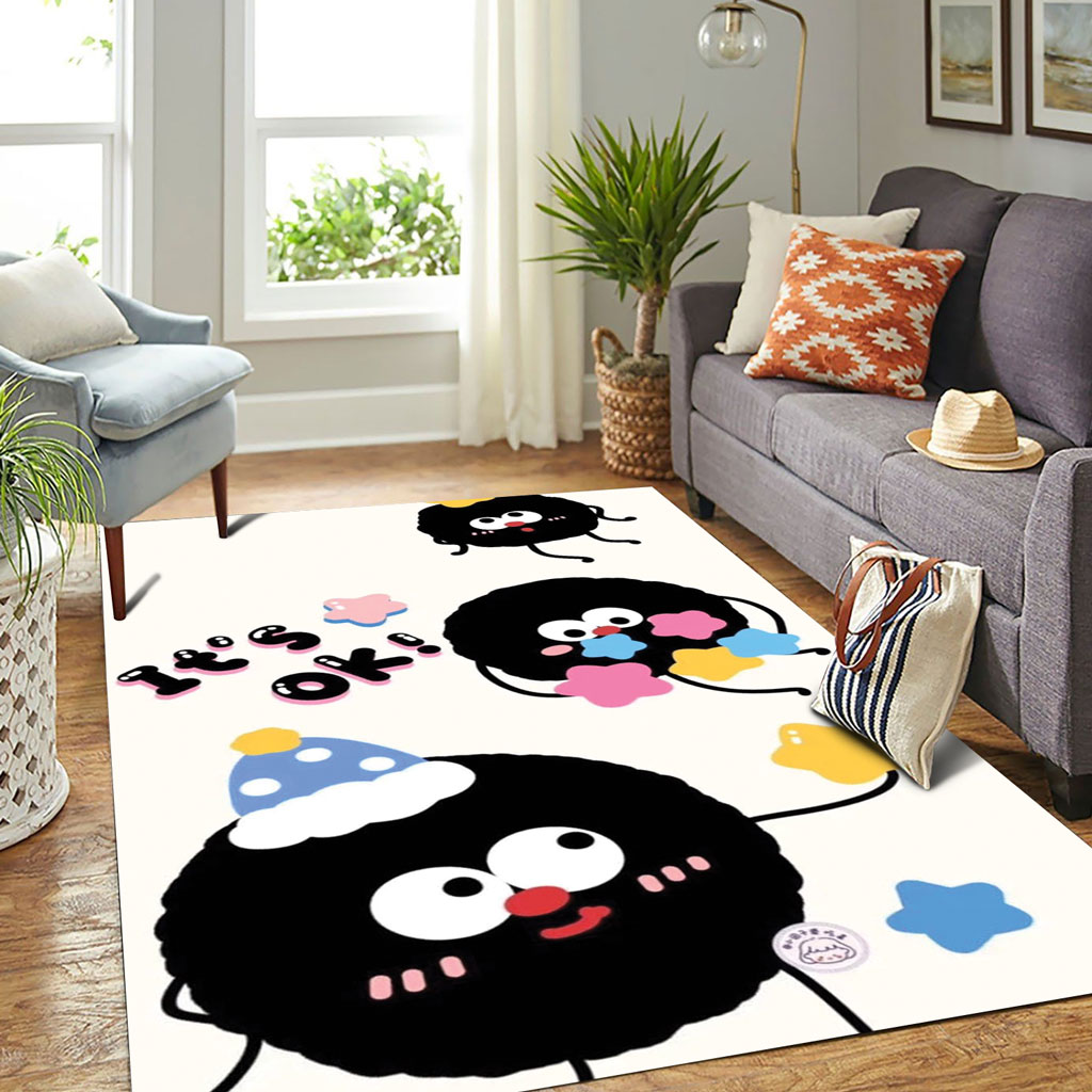 Adorable Studio Ghibli Soot Sprites It's Ok Rug | Studio Ghibli Merch Store