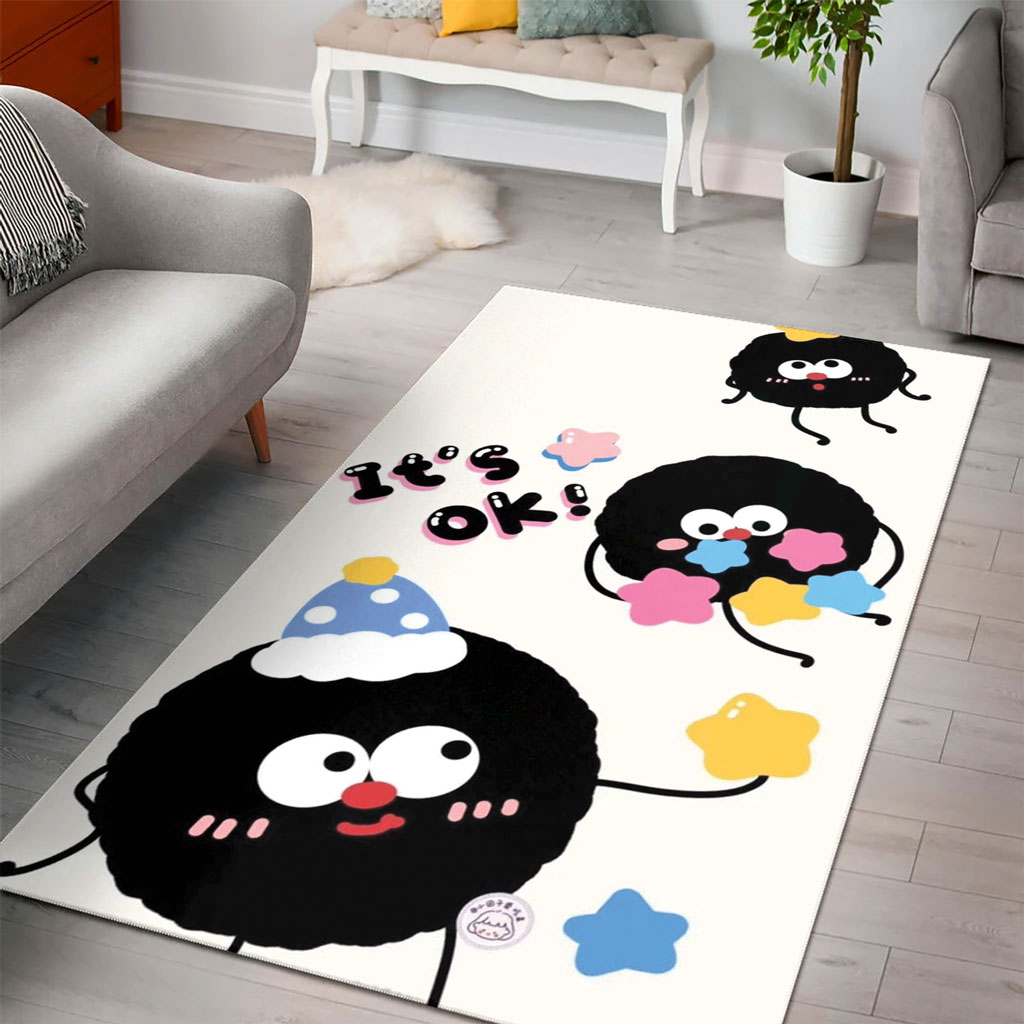 Adorable Studio Ghibli Soot Sprites It's Ok Rug | Studio Ghibli Merch Store